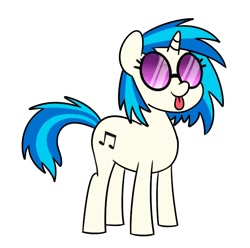 Size: 727x721 | Tagged: safe, artist:handgunboi, dj pon-3, vinyl scratch, pony, unicorn, :p, glasses, simple background, solo, tongue out, white background