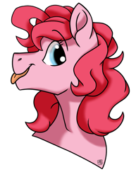 Size: 785x1019 | Tagged: safe, artist:limelight221, pinkie pie, earth pony, pony, bust, portrait, simple background, solo, tongue out, white background