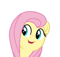 Size: 745x714 | Tagged: safe, artist:rainbow eevee, fluttershy, pegasus, pony, bust, cute, female, open mouth, shyabetes, simple background, smiling, solo, trace, transparent background