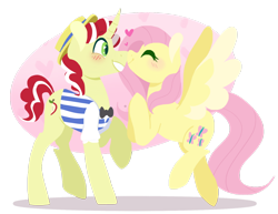 Size: 1280x987 | Tagged: safe, artist:bubaiuv, flim, fluttershy, pegasus, pony, female, flimshy, kissing, lineless, male, shipping, straight