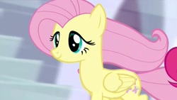 Size: 1920x1080 | Tagged: safe, screencap, fluttershy, pinkie pie, pegasus, pony, the beginning of the end, graceful, solo