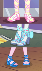 Size: 1366x2304 | Tagged: safe, edit, edited screencap, editor:sonic ranger, screencap, fluttershy, pinkie pie, rarity, better together, equestria girls, rollercoaster of friendship, so much more to me, spring breakdown, close-up, feet, legs, open-toed shoes, pictures of legs, sandals