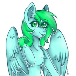 Size: 2000x2000 | Tagged: safe, artist:serodart, oc, oc only, pegasus, pony, chest fluff, simple background, solo, tongue out, white background