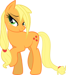 Size: 1406x1600 | Tagged: safe, artist:spyker88, applejack, earth pony, pony, bedroom eyes, simple background, solo, transparent background, wet mane