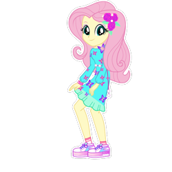 Size: 700x700 | Tagged: safe, fluttershy, better together, equestria girls, clothes, converse, female, geode of fauna, legs, magical geodes, official, shoes, simple background, smiling, sneakers, transparent background