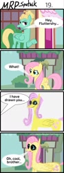 Size: 800x2153 | Tagged: safe, artist:umneem, fluttershy, zephyr breeze, pegasus, pony, comic, drawing, female, i have drawn you, male, mare, mrp:sputnik, ponyville, stallion