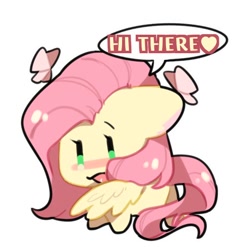 Size: 512x512 | Tagged: safe, artist:snowillusory, part of a set, fluttershy, butterfly, pegasus, pony, hello there, solo