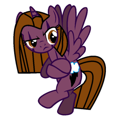 Size: 750x726 | Tagged: safe, oc, oc only, alicorn, alicorn oc, angry, bipedal, crossed arms, simple background, white background