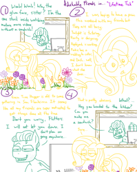 Size: 1280x1611 | Tagged: safe, artist:adorkabletwilightandfriends, fluttershy, zephyr breeze, pegasus, pony, comic:adorkable twilight and friends, adorkable friends, comic, computer, flower, garden, lazy, meme, mooch, motivation, sad, siblings, slice of life, trollface, u mad, window