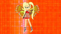 Size: 1280x720 | Tagged: safe, artist:elementalalchemist03, artist:gouhlsrule, applejack, equestria girls, barefoot, base used, clothes, crossover, enchantix, fairy, fairy wings, feet, gloves, long gloves, rainbow s.r.l, winged humanization, wings, winx club