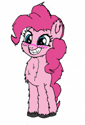 Size: 912x1330 | Tagged: safe, artist:danksailor, pinkie pie, earth pony, pony, blushing, cute, fluffy, ponk, simple background, solo