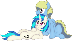 Size: 3215x1851 | Tagged: safe, artist:soulakai41, dj pon-3, vinyl scratch, oc, pegasus, pony, canon x oc, female, male, simple background, stallion, straight, transparent background