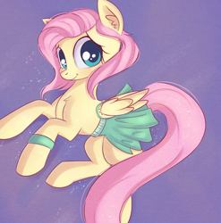 Size: 1676x1696 | Tagged: safe, artist:autumnvoyage, fluttershy, pegasus, pony, clothes, cute, female, mare, short mane, skirt, smiling, solo, sweet dreams fuel