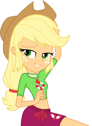 Size: 3000x4109 | Tagged: safe, artist:cloudyglow, artist:sugar-loop, applejack, better together, equestria girls, turf war, .ai available, clothes, cute, geode of super strength, jackabetes, lifeguard, magical geodes, simple background, solo, swimsuit, transparent background, vector