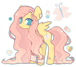 Size: 1349x1190 | Tagged: safe, artist:melly-fox, fluttershy, pegasus, pony, alternate cutie mark, alternate universe, bandage, base used, bruised, cutie mark, eye clipping through hair, female, long mane, looking at you, mare, reference sheet, simple background, smiling, solo, transparent background