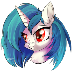 Size: 2500x2500 | Tagged: safe, artist:allyclaw, dj pon-3, vinyl scratch, pony, bust, cheek fluff, cute, ear fluff, high res, neck fluff, portrait, simple background, solo, transparent background, vinylbetes, wrong eye color