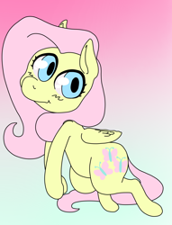 Size: 1300x1700 | Tagged: safe, artist:shrimpshogun, derpibooru exclusive, fluttershy, pegasus, pony, cutie mark, female, looking at you, solo