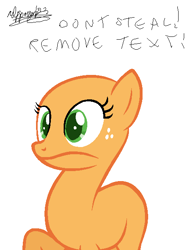 Size: 472x624 | Tagged: safe, derpibooru exclusive, applejack, earth pony, pony, over a barrel, base, faic, female, freckles, frown, mare, ms paint, raised hoof, simple background, solo, surprised, white background, wide eyes