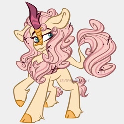 Size: 1024x1024 | Tagged: safe, artist:crimmharmony, fluttershy, kirin, kirin-ified, solo, species swap