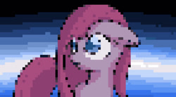 Size: 750x414 | Tagged: safe, editor:undeadponysoldier, pinkie pie, earth pony, pony, 8-bit, alternate hairstyle, female, mare, pinkamena diane pie, pixel art, solo