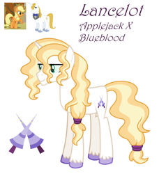 Size: 1516x1660 | Tagged: safe, artist:alongcomesmaryann, applejack, prince blueblood, earth pony, pony, bluejack, female, male, offspring, parent:applejack, parent:prince blueblood, parents:bluejack, shipping, straight