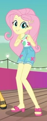 Size: 406x1039 | Tagged: safe, screencap, fluttershy, better together, equestria girls, i'm on a yacht, clothes, cute, feet, female, geode of fauna, legs, magical geodes, sandals, shorts, shyabetes