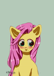 Size: 2280x3200 | Tagged: safe, artist:nikameowbb, fluttershy, pegasus, pony, fluttershy leans in, colored, commission, female, flat colors, mare, solo