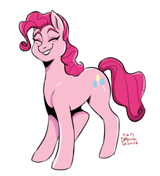 Size: 1239x1366 | Tagged: safe, artist:dannashimer, pinkie pie, earth pony, pony, cute, diapinkes, eyes closed, female, mare, simple background, smiling, solo, white background