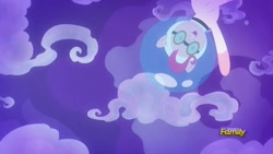 Size: 1920x1080 | Tagged: safe, screencap, pinkie pie, pony, sparkle's seven, astronaut pinkie, cloud, fourth wall, goggles, solo