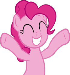 Size: 4256x4568 | Tagged: safe, artist:ironm17, pinkie pie, earth pony, pony, sparkle's seven, eyes closed, grin, happy, simple background, smiling, solo, transparent background, vector