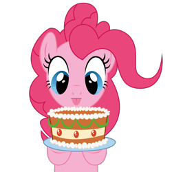 Size: 3000x3000 | Tagged: safe, artist:erisgrim, pinkie pie, earth pony, pony, :p, cake, cute, diapinkes, female, food, mare, silly, simple background, solo, tongue out, transparent background, vector