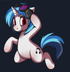 Size: 1050x1075 | Tagged: safe, artist:happycrumble, dj pon-3, vinyl scratch, pony, unicorn, black background, cute, female, headphones, mare, simple background, solo, vinylbetes