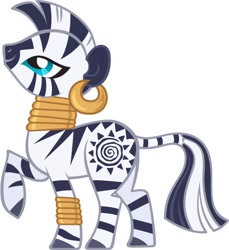 Size: 463x506 | Tagged: safe, artist:janice, artist:lauren faust, color edit, edit, zecora, zebra, colored, concept art, shaman, simple background, solo, vector, what could have been, white background