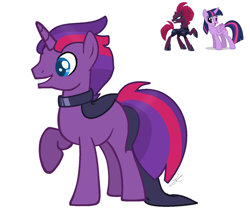 Size: 1342x1116 | Tagged: safe, artist:royalswirls, tempest shadow, twilight sparkle, twilight sparkle (alicorn), oc, alicorn, my little pony: the movie, broken horn, female, lesbian, magical lesbian spawn, offspring, parent:tempest shadow, parent:twilight sparkle, parents:tempestlight, shipping, simple background, tempestlight, white background