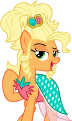 Size: 4205x7069 | Tagged: safe, artist:andoanimalia, applejack, earth pony, pony, simple ways, absurd resolution, applejewel, clothes, female, freckles, lidded eyes, open mouth, simple background, solo, transparent background, vector