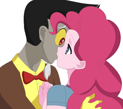 Size: 934x834 | Tagged: safe, artist:nathaniel hansen, discord, pinkie pie, equestria girls, anime, couple, discopie, equestria girls-ified, female, husband and wife, kissing, love, male, my little pony, romantic, shipping, straight