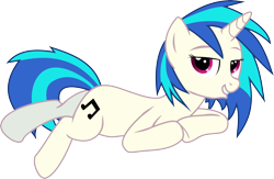 Size: 6295x4101 | Tagged: safe, artist:nero-narmeril, dj pon-3, vinyl scratch, pony, prone, simple background, solo, transparent background, vector