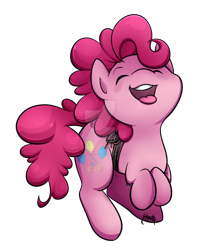 Size: 1024x1283 | Tagged: safe, artist:midnightpremiere, pinkie pie, earth pony, pony, cute, deviantart watermark, diapinkes, eyes closed, female, mare, obtrusive watermark, open mouth, simple background, solo, string, tongue out, transparent background, watermark