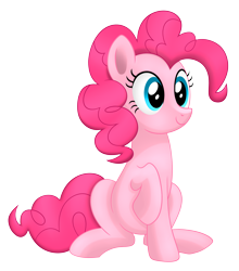 Size: 3997x4549 | Tagged: safe, artist:mirrorcrescent, pinkie pie, earth pony, pony, cute, diapinkes, female, mare, simple background, sitting, solo, transparent background