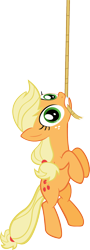 Size: 622x1735 | Tagged: safe, artist:breadking, applejack, earth pony, pony, female, hatless, mare, missing accessory, mouth hold, rope, simple background, solo, transparent background, vector