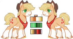 Size: 2032x1072 | Tagged: safe, artist:kookiechanxwx, applejack, earth pony, pony, alternate design, butch, masculine mare, simple background, solo, transparent background