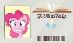 Size: 2600x1538 | Tagged: safe, artist:phucknuckl, pinkie pie, earth pony, pony, the point of no return, food, frosting, inkscape, library card, sprinkles, vector