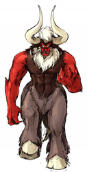 Size: 968x1909 | Tagged: safe, artist:audrarius, lord tirek, centaur, horn, male, nose ring, solo, white hair