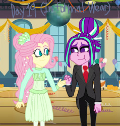 Size: 2000x2105 | Tagged: safe, artist:bigpurplemuppet99, aria blaze, fluttershy, better together, equestria girls, so much more to me, 30 day otp challenge, ariashy, clothes, female, flutterblaze, lesbian, shipping, tuxedo