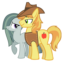 Size: 606x598 | Tagged: safe, braeburn, marble pie, earth pony, pony, braeble, crack shipping, female, male, shipping, simple background, straight, vector, white background