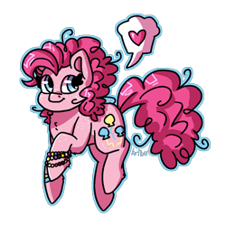Size: 1200x1200 | Tagged: safe, artist:pony-sapphics, pinkie pie, pony, butt freckles, chest fluff, cute, diapinkes, ear freckles, freckles, heart, heart eyes, leg fluff, leg freckles, pictogram, simple background, solo, speech bubble, transparent background, wingding eyes