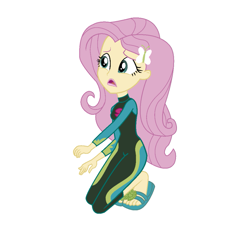 Size: 999x923 | Tagged: safe, artist:marcorois, edit, fluttershy, aww... baby turtles, equestria girls, equestria girls series, clothes, feet, flip-flops, heel pop, lipstick, sandals, solo, swimsuit, vector, wetsuit