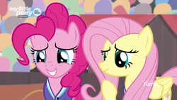 Size: 1280x720 | Tagged: safe, screencap, fluttershy, pinkie pie, pegasus, pony, common ground