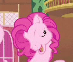 Size: 300x253 | Tagged: safe, screencap, pinkie pie, pony, g3, too many pinkie pies, betcha can't make a face crazier than this, cropped, g3 faic, pinkie blind, solo