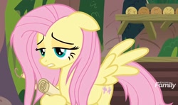 Size: 1530x904 | Tagged: safe, screencap, fluttershy, pegasus, pony, she talks to angel, female, floppy ears, mare, solo, tired, wings